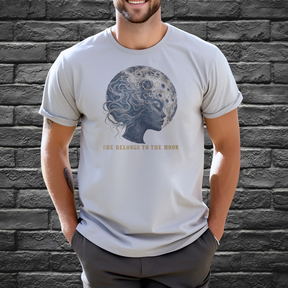 She Belongs to the Moon Lunar Goddess Silhouette Tee